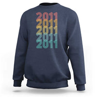15th Birthday Sweatshirt Vintage 2011 Retro 15 Years Old Birthday