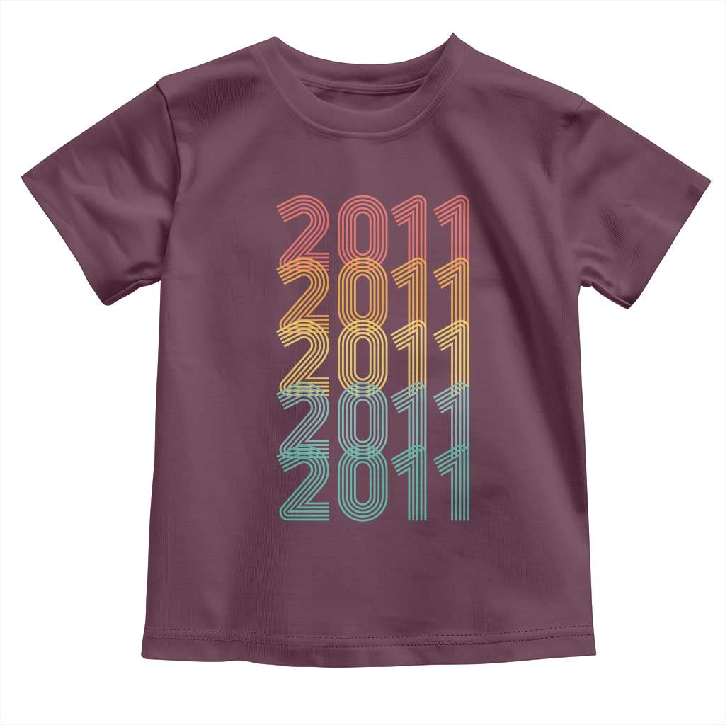 15th Birthday Toddler T Shirt Vintage 2011 Retro 15 Years Old Birthday