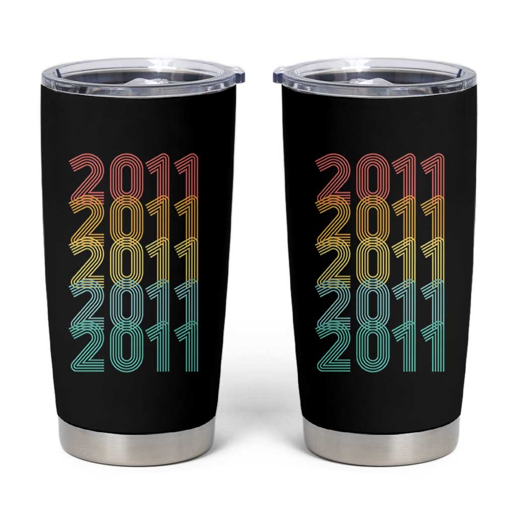 15th Birthday Tumbler Cup Vintage 2011 Retro 15 Years Old Birthday