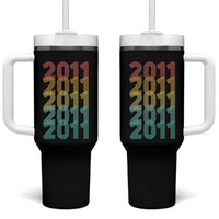 15th Birthday Tumbler With Handle Vintage 2011 Retro 15 Years Old Birthday