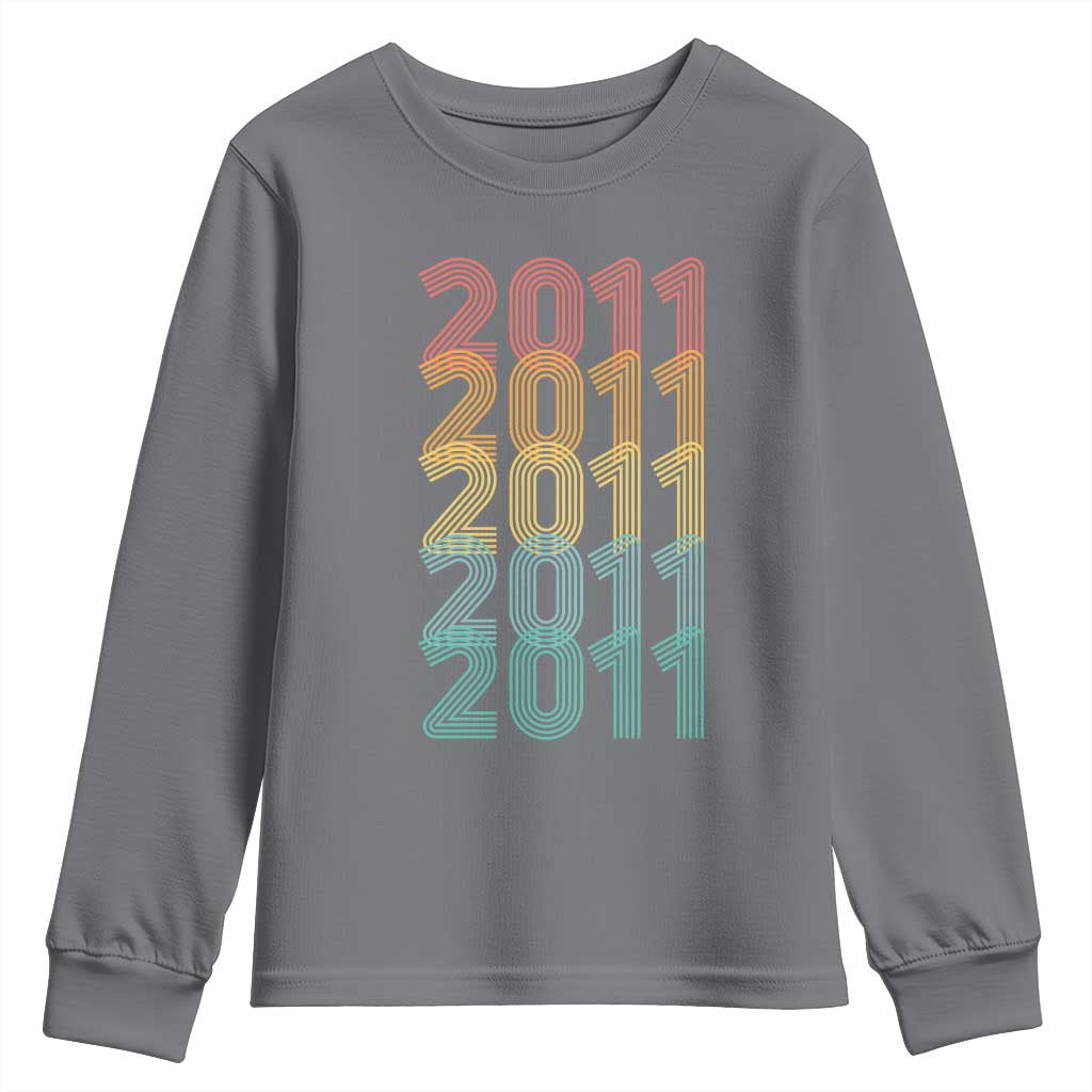 15th Birthday Youth Sweatshirt Vintage 2011 Retro 15 Years Old Birthday