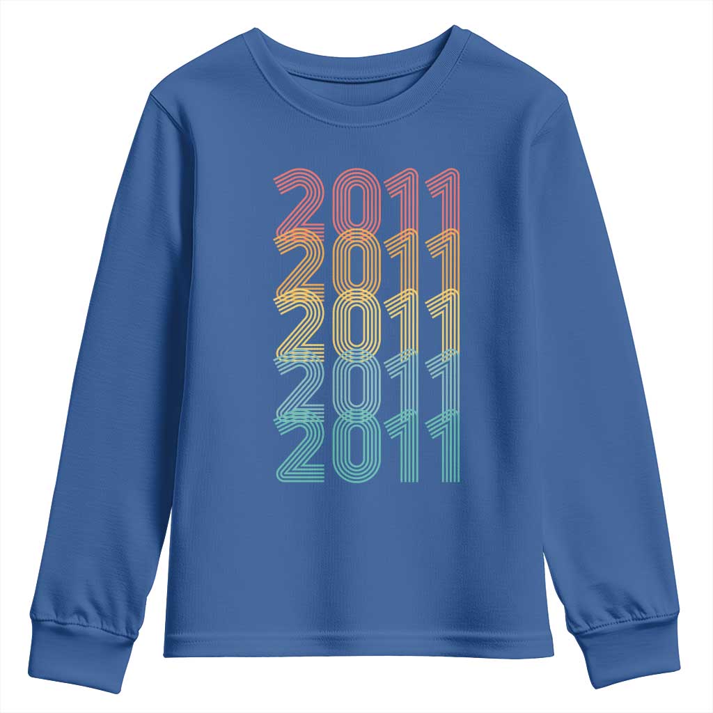 15th Birthday Youth Sweatshirt Vintage 2011 Retro 15 Years Old Birthday