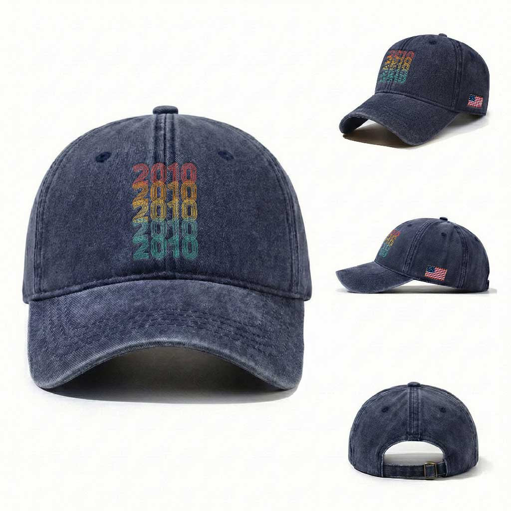 16th Birthday Washed Cotton Baseball Cap Vintage 2010 Retro 16 Years Old Birthday