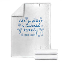 The Summer I Turned Thirty Funny 30th Birthday Est 1996 Throw Blanket Summer Coastal Birthday Seashell Bow