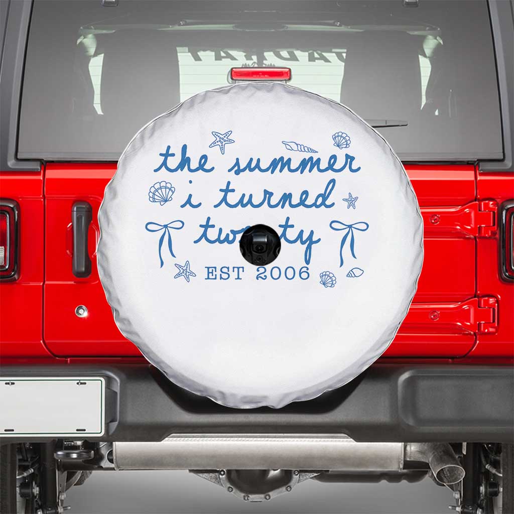 The Summer I Turned Thirty Funny 30th Birthday Est 1996 Spare Tire Cover Summer Coastal Birthday Seashell Bow