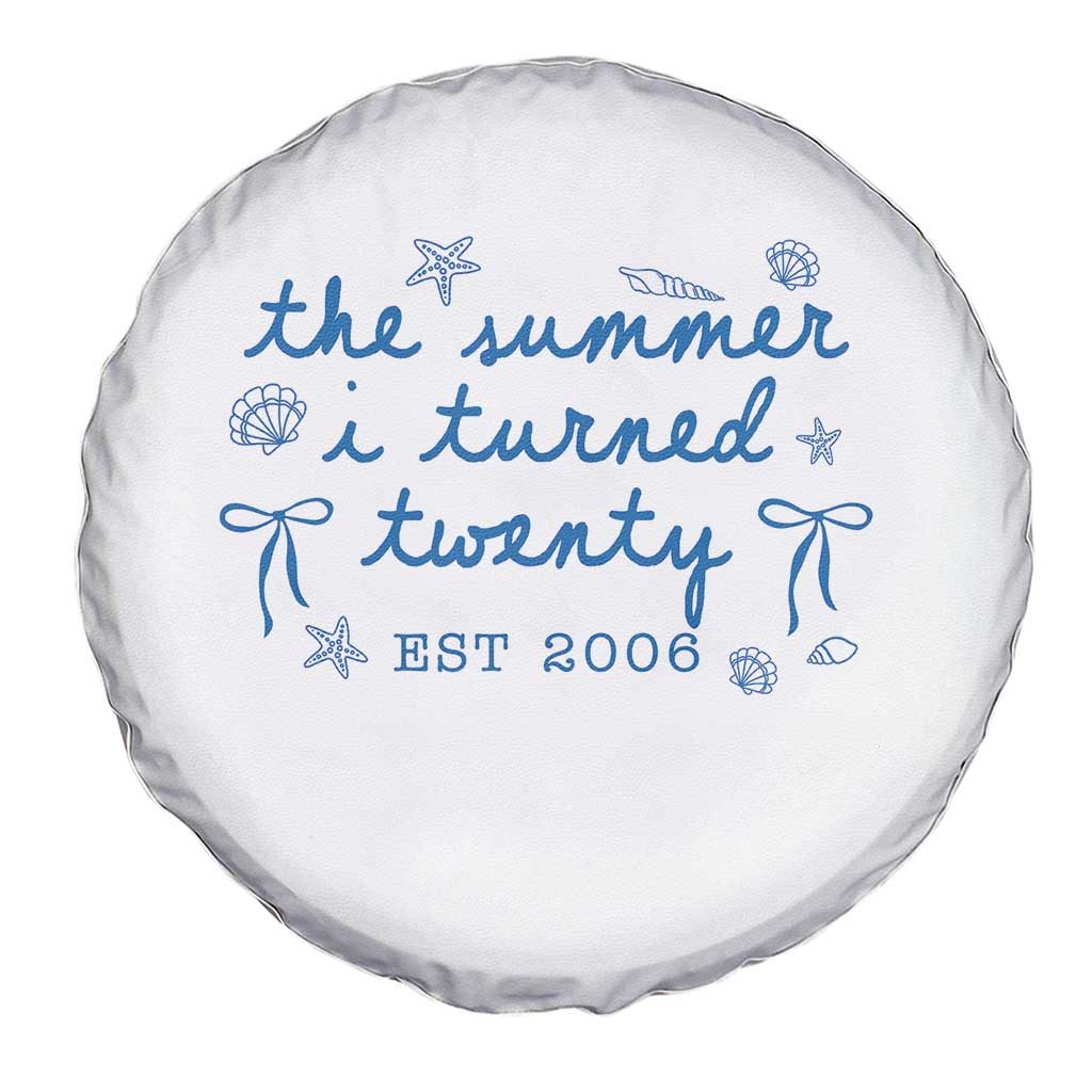 The Summer I Turned Thirty Funny 30th Birthday Est 1996 Spare Tire Cover Summer Coastal Birthday Seashell Bow