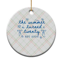 The Summer I Turned Thirty Funny 30th Birthday Est 1996 Ceramic Ornament Summer Coastal Birthday Seashell Bow