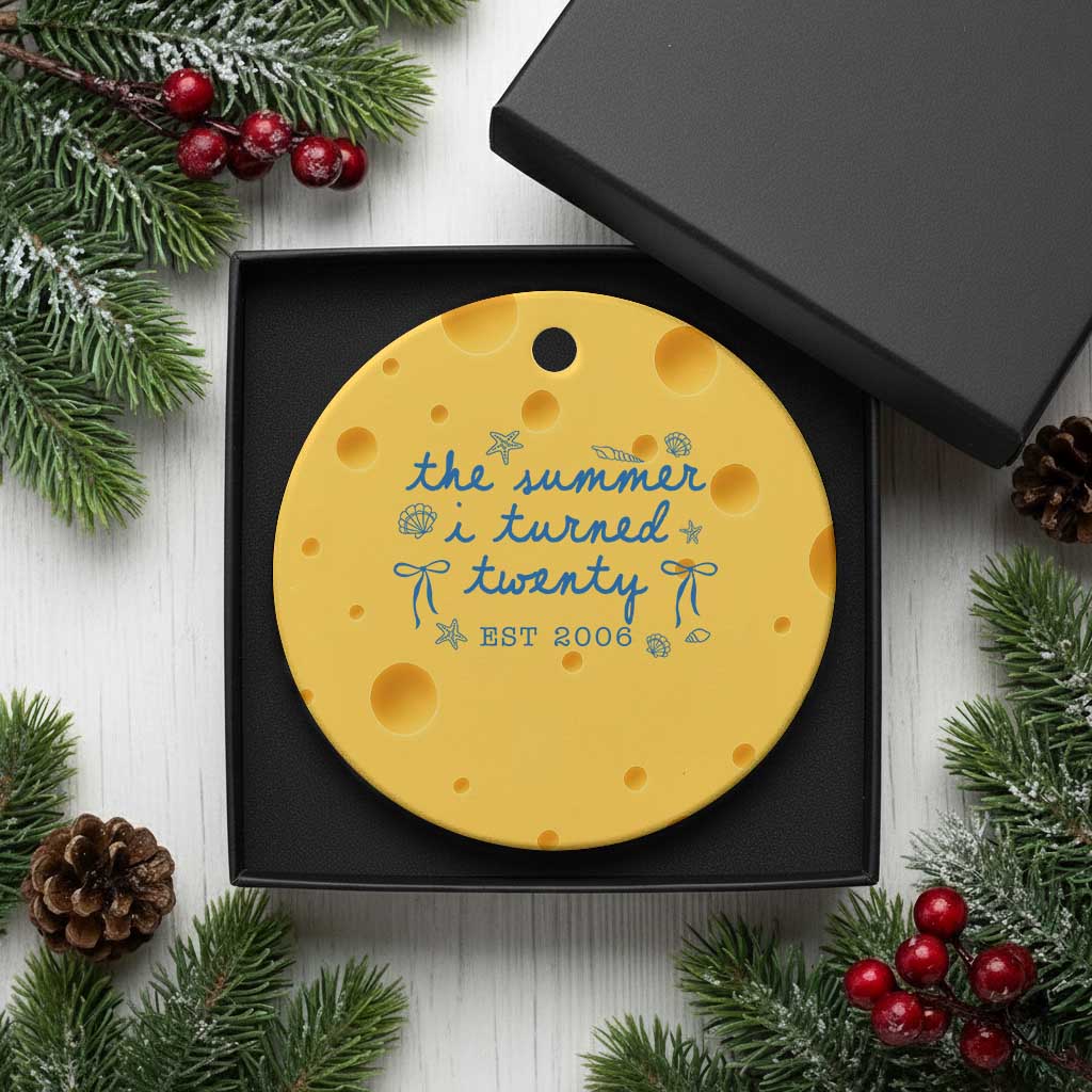The Summer I Turned Thirty Funny 30th Birthday Est 1996 Ceramic Ornament Summer Coastal Birthday Seashell Bow