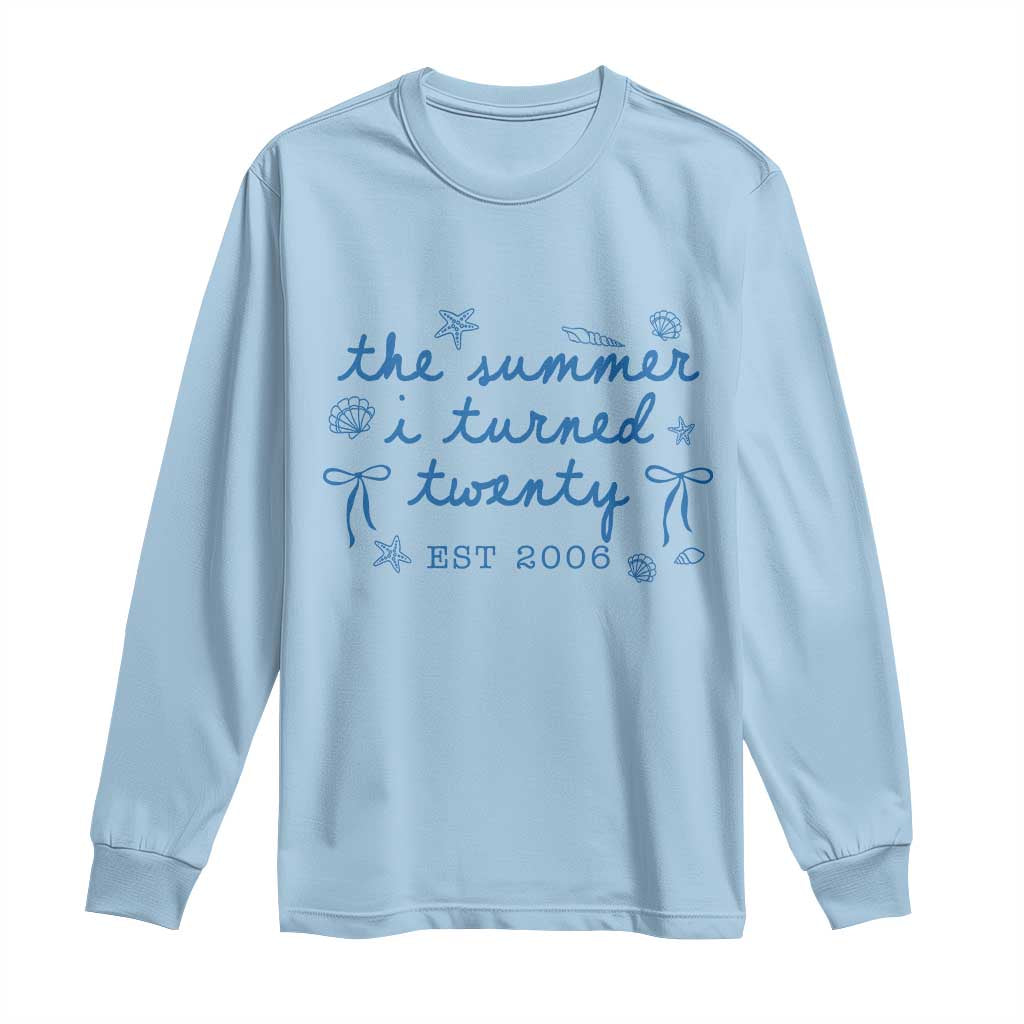The Summer I Turned Thirty Funny 30th Birthday Est 1996 Long Sleeve Shirt Summer Coastal Birthday Seashell Bow