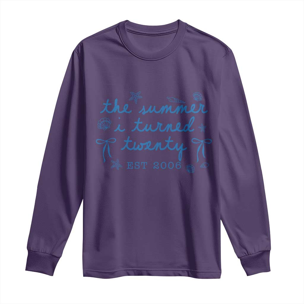 The Summer I Turned Thirty Funny 30th Birthday Est 1996 Long Sleeve Shirt Summer Coastal Birthday Seashell Bow