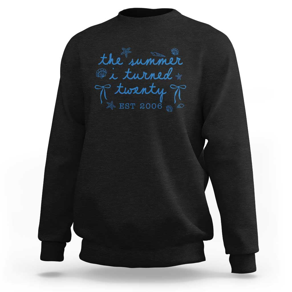 The Summer I Turned Thirty Funny 30th Birthday Est 1996 Sweatshirt Summer Coastal Birthday Seashell Bow