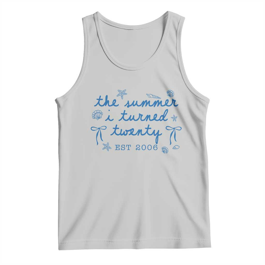 The Summer I Turned Thirty Funny 30th Birthday Est 1996 Tank Top Summer Coastal Birthday Seashell Bow