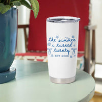 The Summer I Turned Thirty Funny 30th Birthday Est 1996 Tumbler Cup Summer Coastal Birthday Seashell Bow