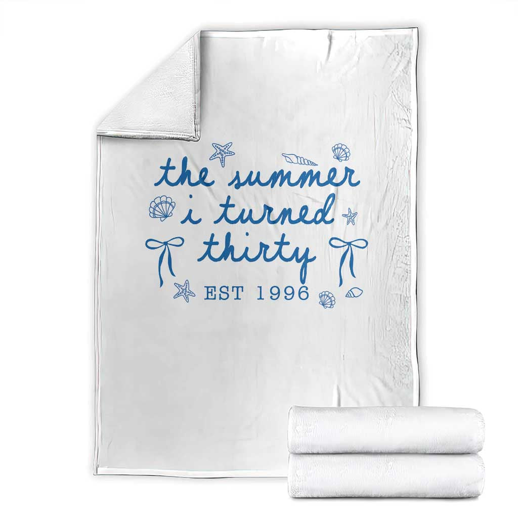 The Summer I Turned Twenty Funny 20th Birthday Est 2006 Throw Blanket Summer Coastal Birthday Seashell Bow