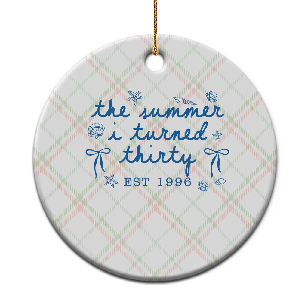 The Summer I Turned Twenty Funny 20th Birthday Est 2006 Ceramic Ornament Summer Coastal Birthday Seashell Bow