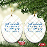 The Summer I Turned Twenty Funny 20th Birthday Est 2006 Ceramic Ornament Summer Coastal Birthday Seashell Bow