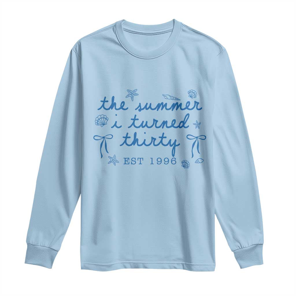 The Summer I Turned Twenty Funny 20th Birthday Est 2006 Long Sleeve Shirt Summer Coastal Birthday Seashell Bow