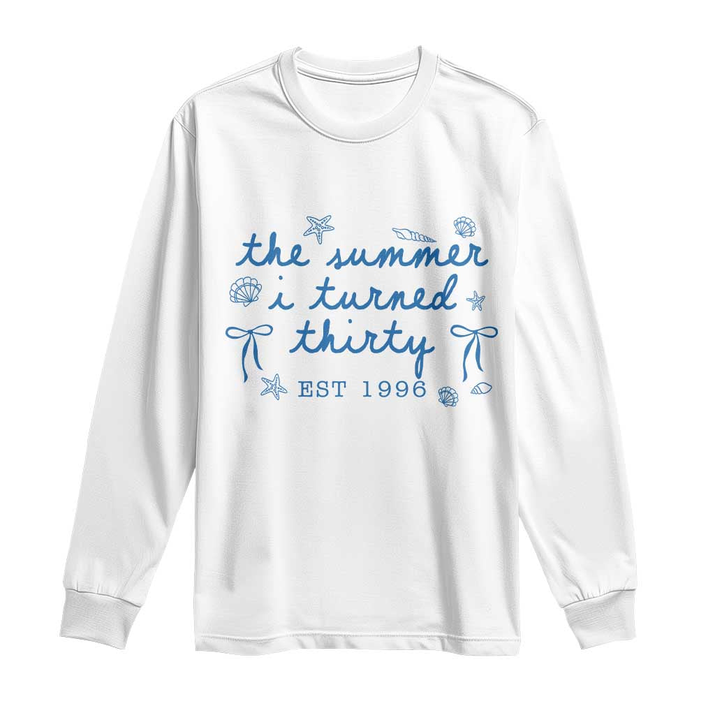 The Summer I Turned Twenty Funny 20th Birthday Est 2006 Long Sleeve Shirt Summer Coastal Birthday Seashell Bow