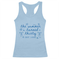 The Summer I Turned Twenty Funny 20th Birthday Est 2006 Racerback Tank Top Summer Coastal Birthday Seashell Bow