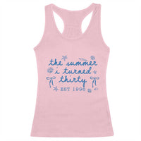 The Summer I Turned Twenty Funny 20th Birthday Est 2006 Racerback Tank Top Summer Coastal Birthday Seashell Bow