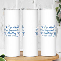 The Summer I Turned Twenty Funny 20th Birthday Est 2006 Skinny Tumbler Summer Coastal Birthday Seashell Bow