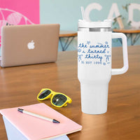 The Summer I Turned Twenty Funny 20th Birthday Est 2006 Tumbler With Handle Summer Coastal Birthday Seashell Bow