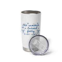 The Summer I Turned Forty Funny 40th Birthday Est 1986 Tumbler Cup Summer Coastal Birthday Seashell Bow