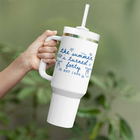 The Summer I Turned Forty Funny 40th Birthday Est 1986 Tumbler With Handle Summer Coastal Birthday Seashell Bow