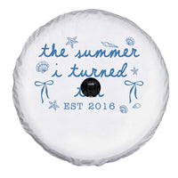 The Summer I Turned Ten Funny 10th Birthday Est 2016 Spare Tire Cover Summer Coastal Birthday Seashell Bow