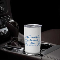 The Summer I Turned Ten Funny 10th Birthday Est 2016 Tumbler Cup Summer Coastal Birthday Seashell Bow