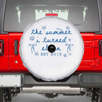 The Summer I Turned Eleven Funny 11th Birthday Est 2015 Spare Tire Cover Summer Coastal Birthday Seashell Bow