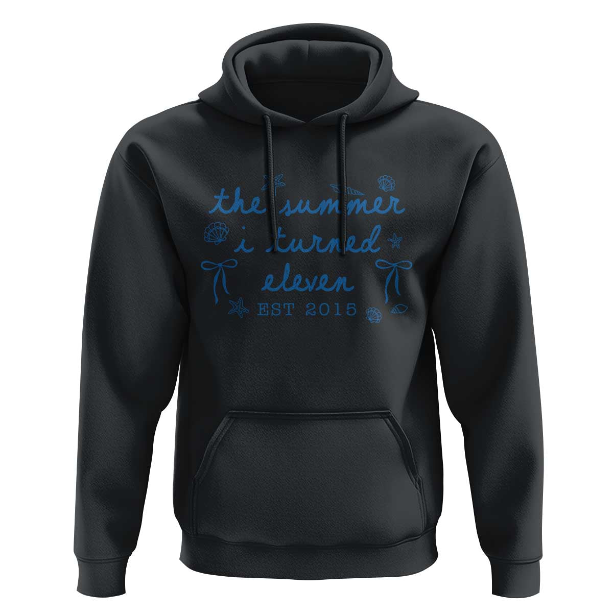 The Summer I Turned Eleven Funny 11th Birthday Est 2015 Hoodie Summer Coastal Birthday Seashell Bow