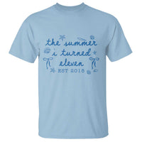 The Summer I Turned Eleven Funny 11th Birthday Est 2015 T Shirt Summer Coastal Birthday Seashell Bow