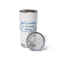 The Summer I Turned Eleven Funny 11th Birthday Est 2015 Tumbler Cup Summer Coastal Birthday Seashell Bow
