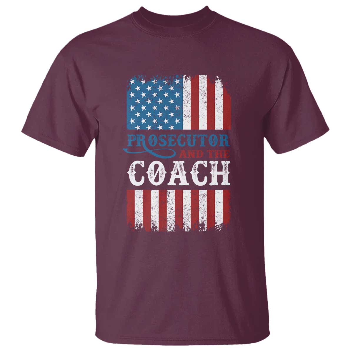Harris Walz T Shirt Prosecutor And The Coach 2024 Vintage American Flag - Wonder Print Shop