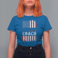 Harris Walz T Shirt For Women Prosecutor And The Coach 2024 Vintage American Flag - Wonder Print Shop