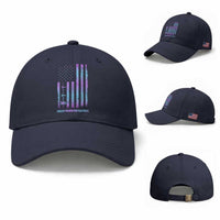 Suicide Prevention Warriors Baseball Cap Vintage American Flag Heartbeat Ribbon