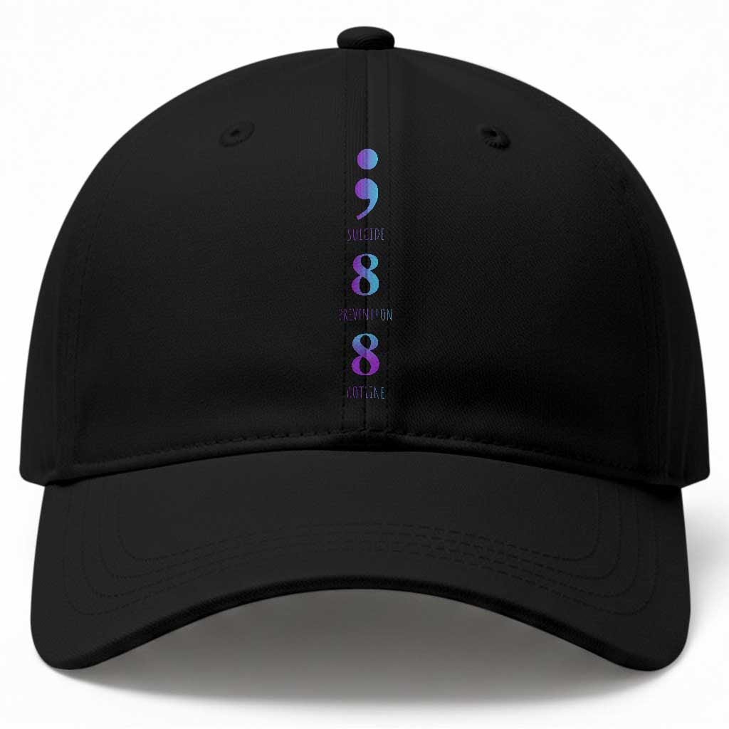 Suicide Prevention Awareness Baseball Cap 988 Suicide Prevention Hotline 988 Purple Teal Semicolon