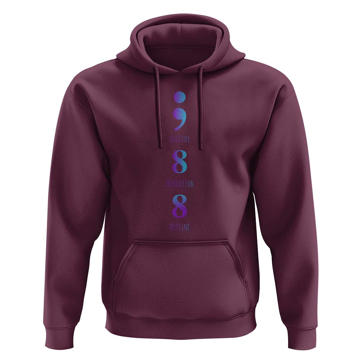 Suicide Prevention Awareness Hoodie 988 Suicide Prevention Hotline 988 Purple Teal Semicolon - Wonder Print Shop