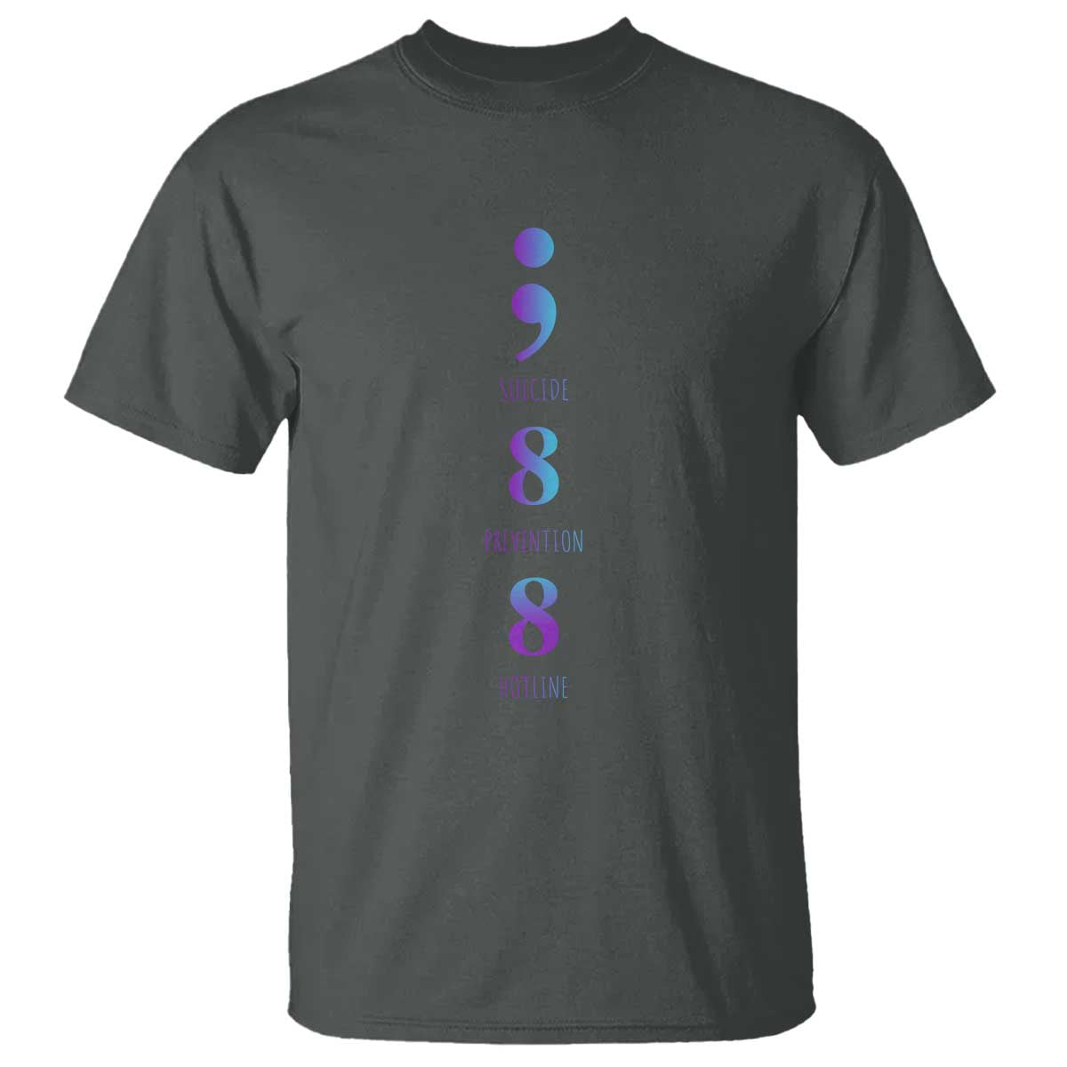 Suicide Prevention Awareness T Shirt 988 Suicide Prevention Hotline 988 Purple Teal Semicolon - Wonder Print Shop