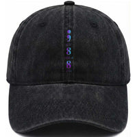 Suicide Prevention Awareness Washed Cotton Baseball Cap 988 Suicide Prevention Hotline 988 Purple Teal Semicolon