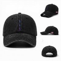 Suicide Prevention Awareness Washed Cotton Baseball Cap 988 Suicide Prevention Hotline 988 Purple Teal Semicolon