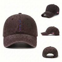 Suicide Prevention Awareness Washed Cotton Baseball Cap 988 Suicide Prevention Hotline 988 Purple Teal Semicolon