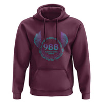 Suicide Prevention Awareness Hoodie Call Or Text For Mental Health Support 988 Suicide And Crisis Lifeline Wings - Wonder Print Shop