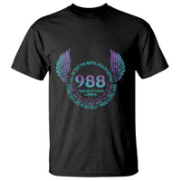Suicide Prevention Awareness T Shirt Call Or Text For Mental Health Support 988 Suicide And Crisis Lifeline Wings - Wonder Print Shop