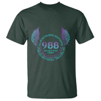 Suicide Prevention Awareness T Shirt Call Or Text For Mental Health Support 988 Suicide And Crisis Lifeline Wings - Wonder Print Shop