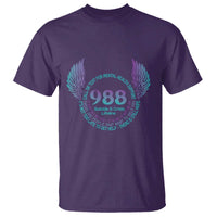 Suicide Prevention Awareness T Shirt Call Or Text For Mental Health Support 988 Suicide And Crisis Lifeline Wings - Wonder Print Shop