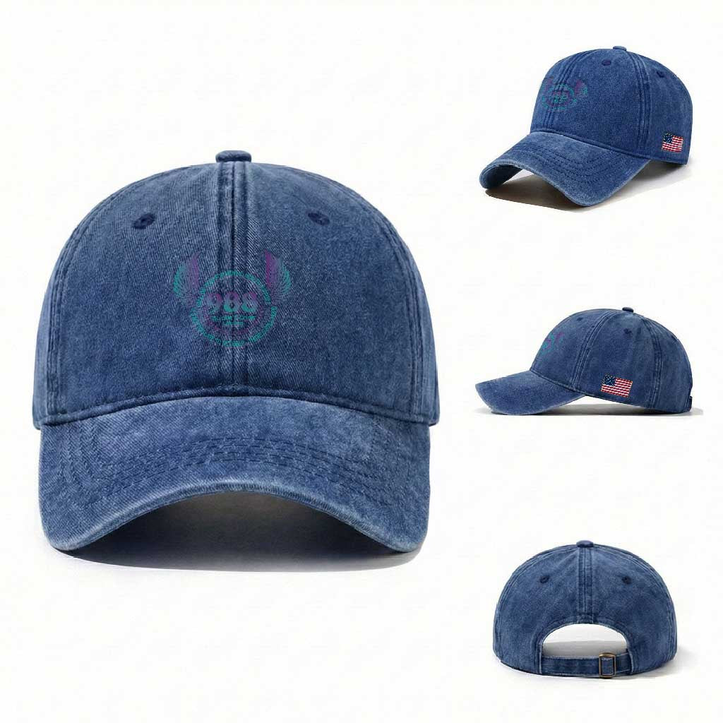 Suicide Prevention Awareness Washed Cotton Baseball Cap Call Or Text For Mental Health Support 988 Suicide And Crisis Lifeline Wings