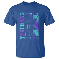 Suicide Prevention Awareness T Shirt Veterans Crisis Line Dial 988 Press 1 American Flag Gun - Wonder Print Shop