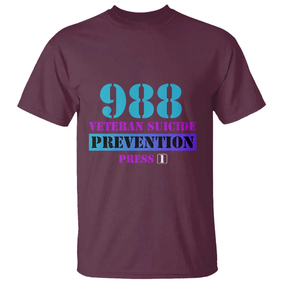 Suicide Prevention Awareness T Shirt 988 Veteran Suicide Prevention Press 1 - Wonder Print Shop